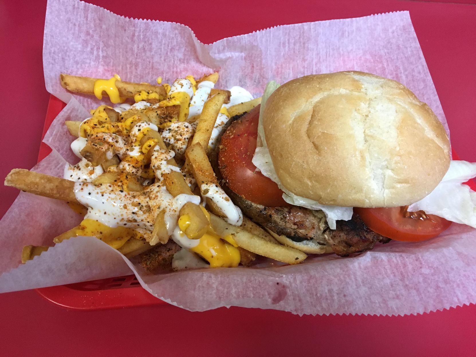 Grilled pork tenderloin & psycho fries